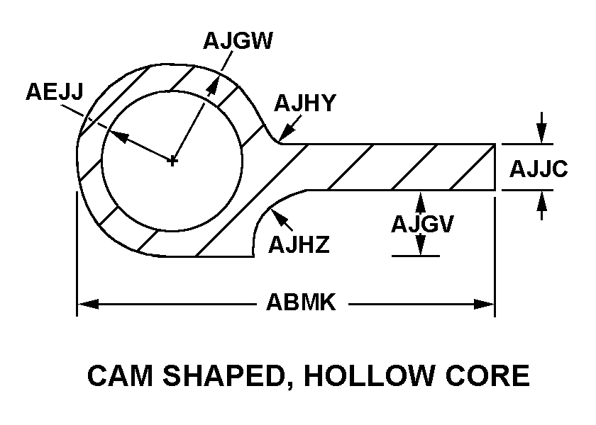 CAM SHAPED, HOLLOW CORE style nsn 9390-00-863-7596