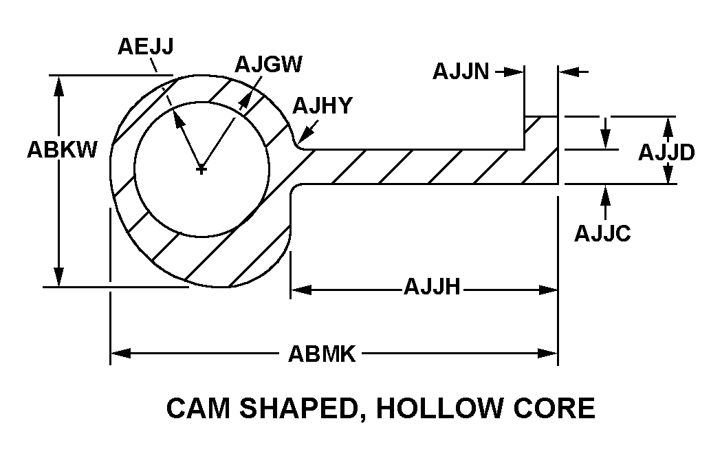 CAM SHAPED, HOLLOW CORE style nsn 9390-00-863-7596