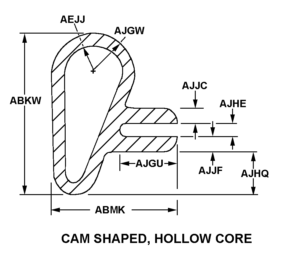 CAM SHAPED, HOLLOW CORE style nsn 9390-01-097-4354