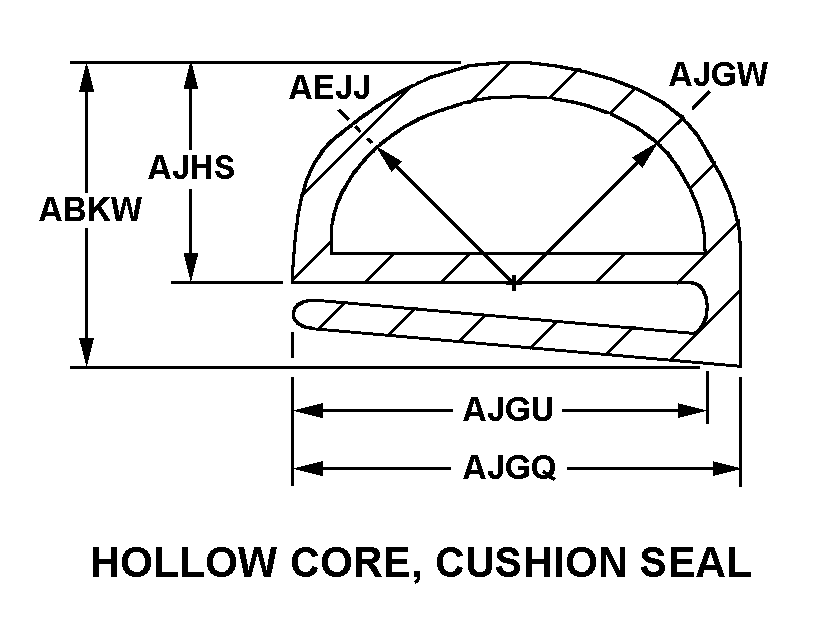 HOLLOW CORE, CUSHION SEAL style nsn 9390-00-107-0844