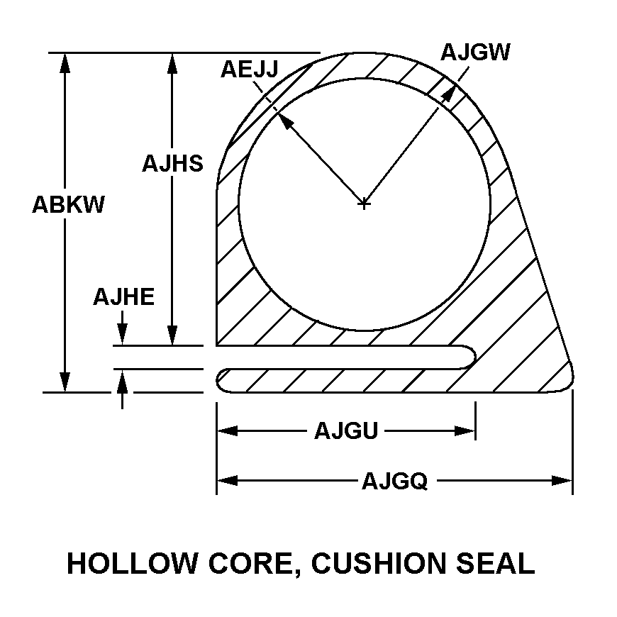 HOLLOW CORE, CUSHION SEAL style nsn 9390-00-910-0102