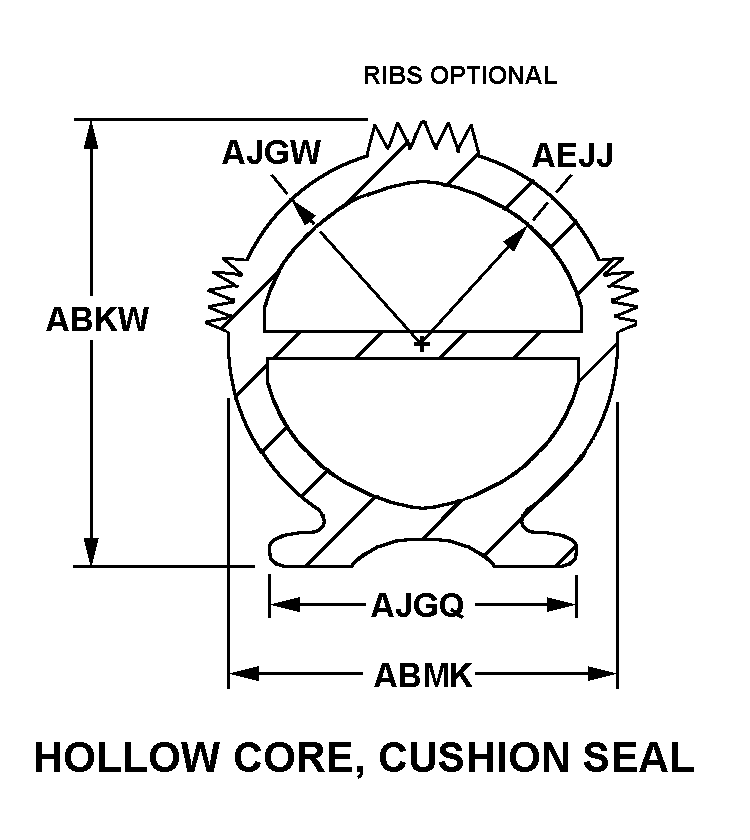 HOLLOW CORE, CUSHION SEAL style nsn 9390-00-820-9805