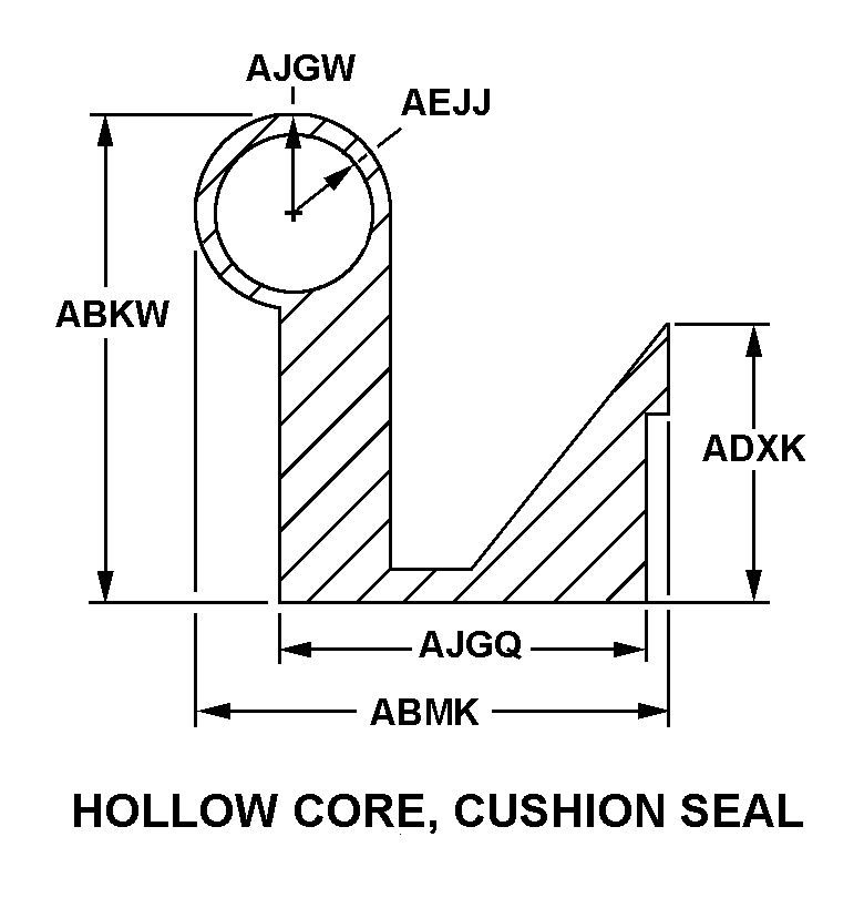 HOLLOW CORE, CUSHION SEAL style nsn 9390-00-908-9620