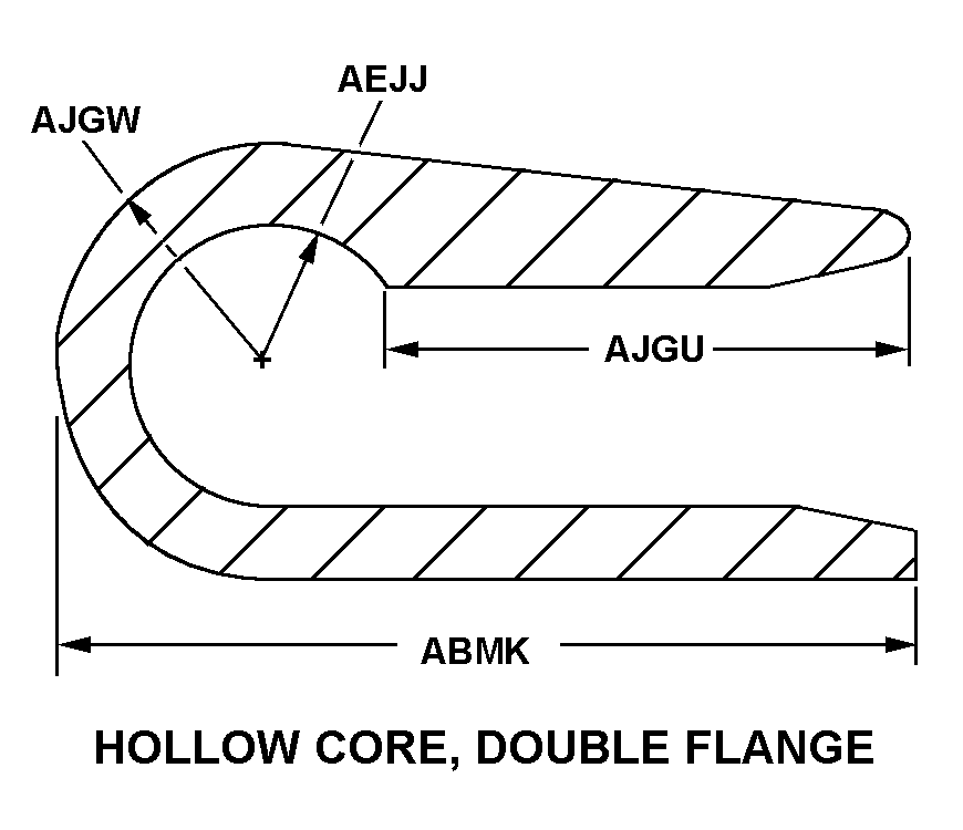 HOLLOW CORE, DOUBLE FLANGE style nsn 9390-00-025-4321