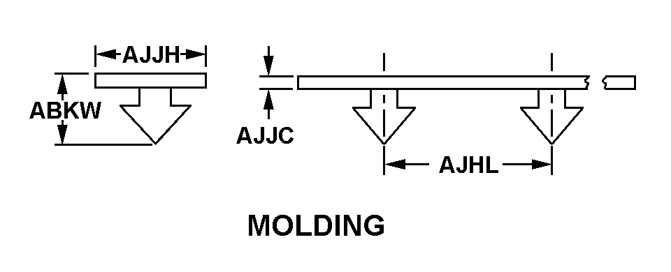 MOLDING style nsn 9390-00-599-8749