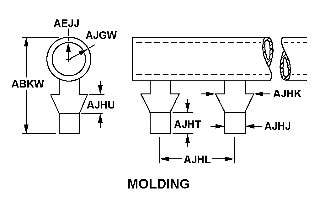 MOLDING style nsn 9390-00-286-5618