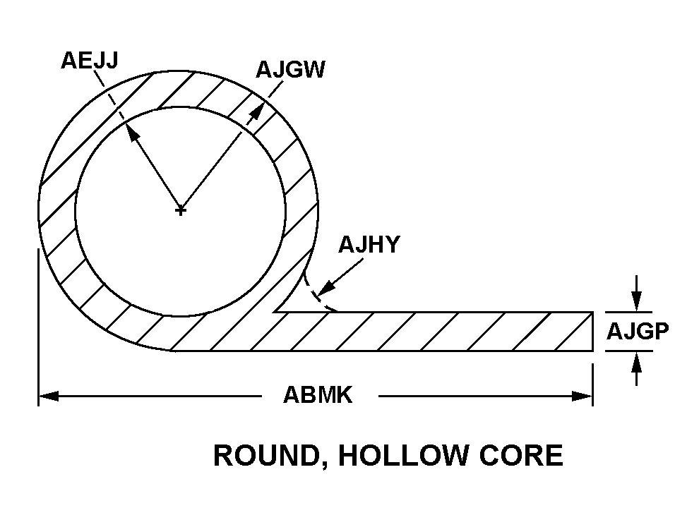 ROUND, HOLLOW CORE style nsn 9390-00-250-6035