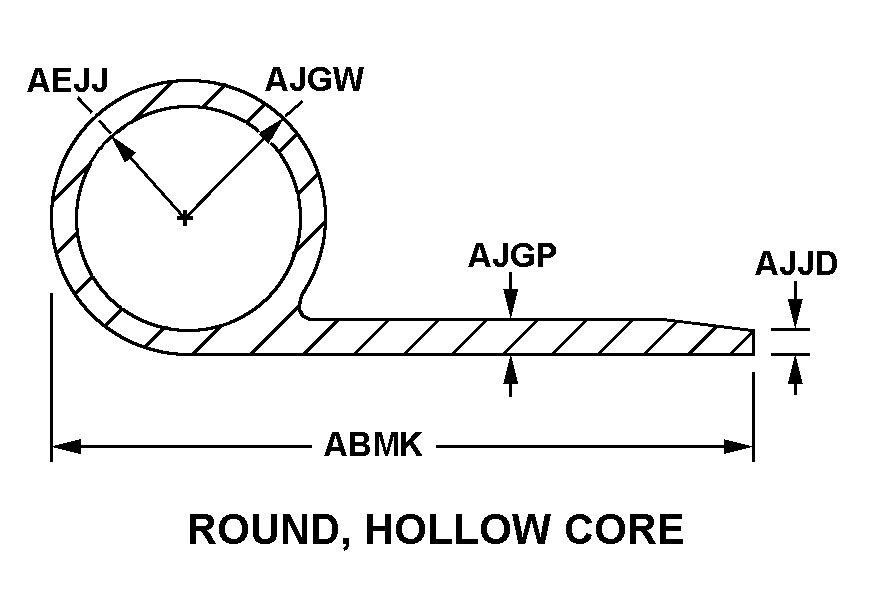 ROUND, HOLLOW CORE style nsn 9390-00-497-3161