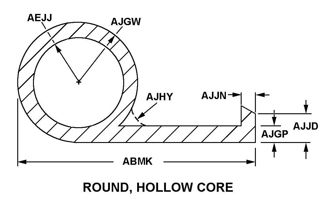 ROUND, HOLLOW CORE style nsn 9390-00-892-4712