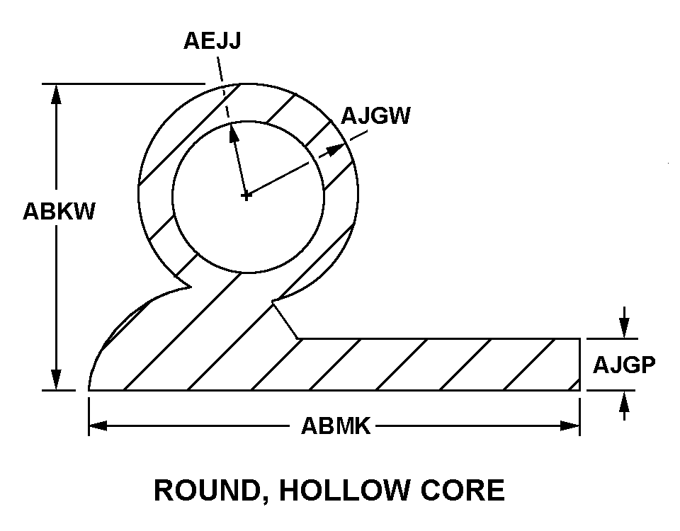 ROUND, HOLLOW CORE style nsn 9390-00-892-4712