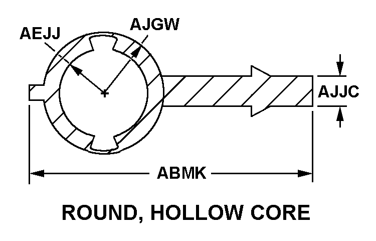 ROUND, HOLLOW CORE style nsn 9390-00-497-3161