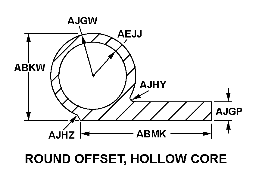ROUND OFFSET, HOLLOW CORE style nsn 9390-00-971-8157