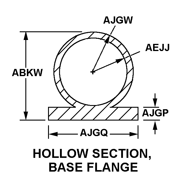 HOLLOW SECTION, BASE FLANGE style nsn 9390-00-202-2078
