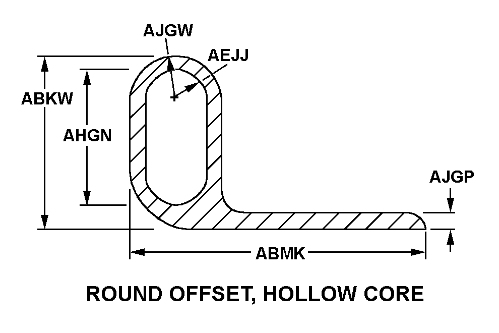 ROUND OFFSET, HOLLOW CORE style nsn 9390-00-971-8157