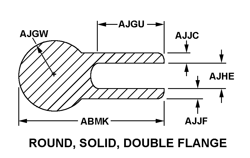 ROUND, SOLID, DOUBLE FLANGE style nsn 9390-01-494-8982