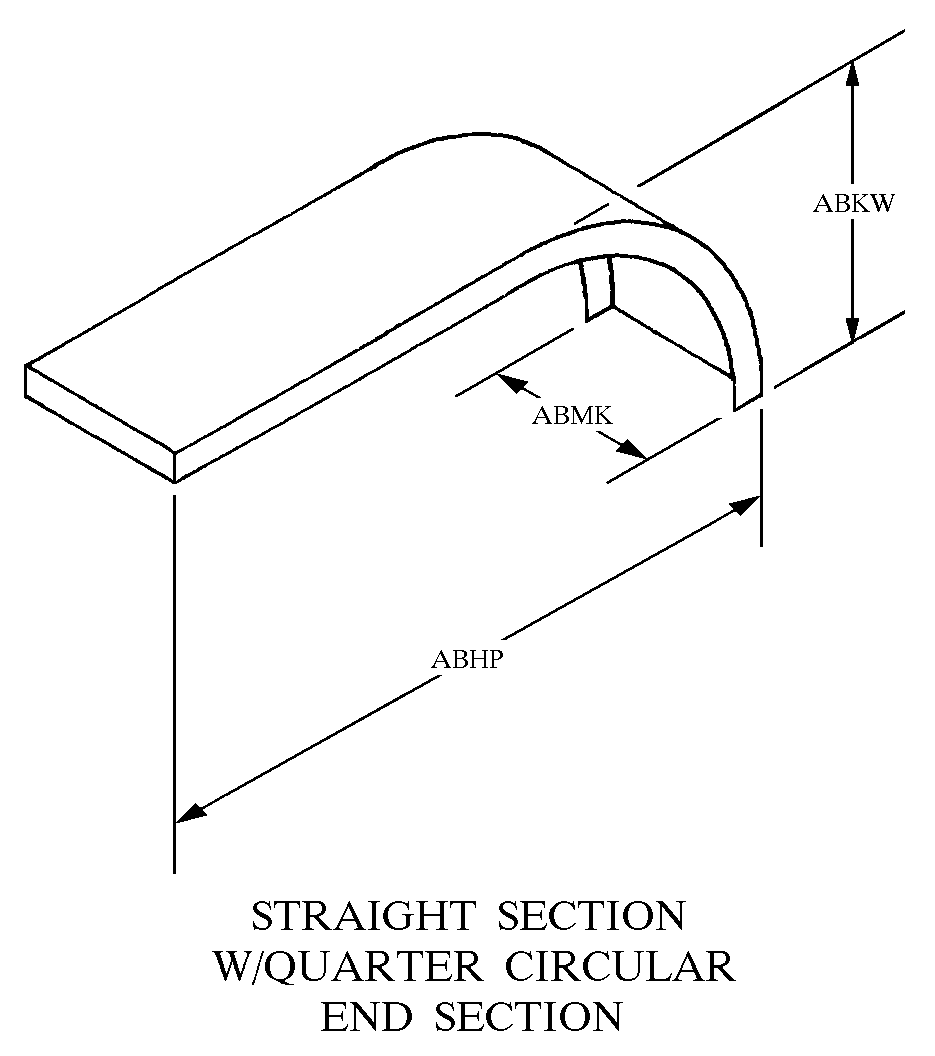 STRAIGHT SECTION W/QUARTER CIRCULAR END SECTION style nsn 2510-01-567-4202