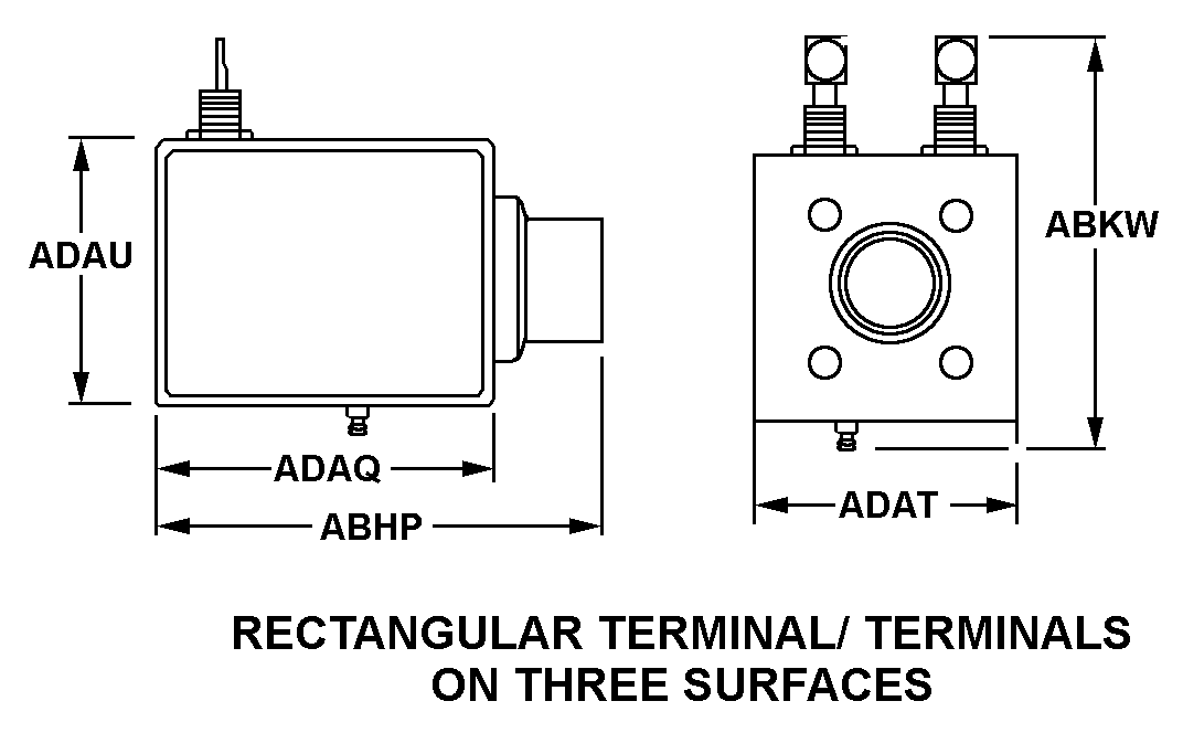 RECTANGULAR TERMINAL/TERMINALS ON THREE SURFACES style nsn 5915-01-485-4585