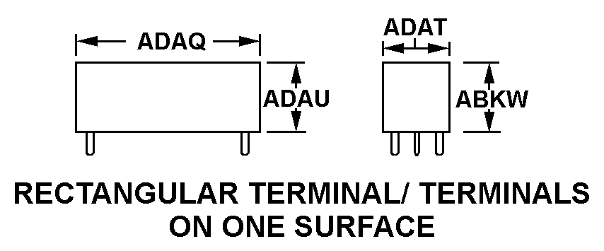 RECTANGULAR TERMINAL/TERMINALS ON ONE SURFACE style nsn 5915-00-493-9430