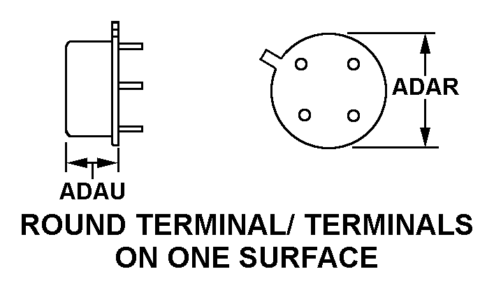 ROUND TERMINAL/TERMINALS ON ONE SURFACE style nsn 5915-01-448-7675