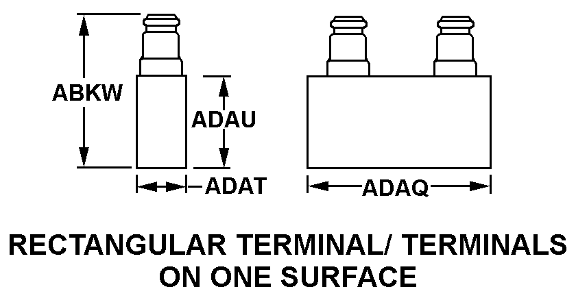 RECTANGULAR TERMINAL/TERMINALS ON ONE SURFACE style nsn 5915-00-764-9300