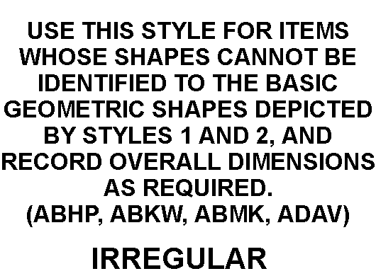 IRREGULAR style nsn 1420-00-672-5924