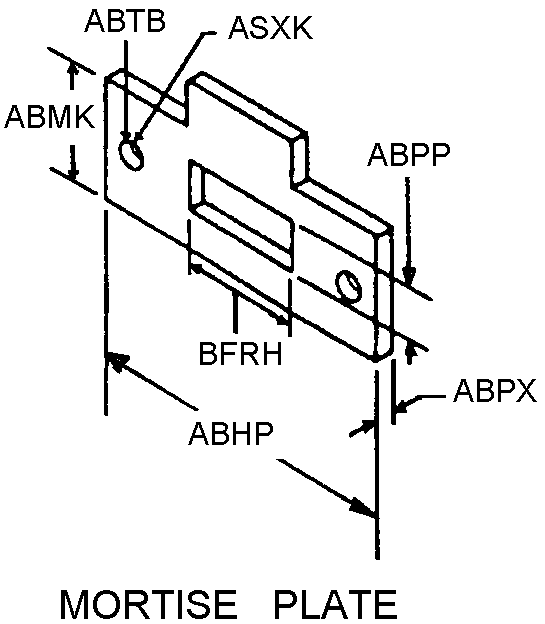 MORTISE PLATE style nsn 5340-01-624-3814