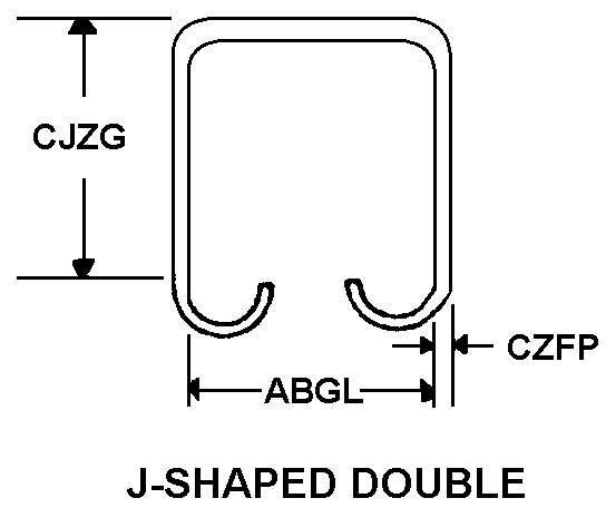 J-SHAPED DOUBLE style nsn 5340-00-598-6396