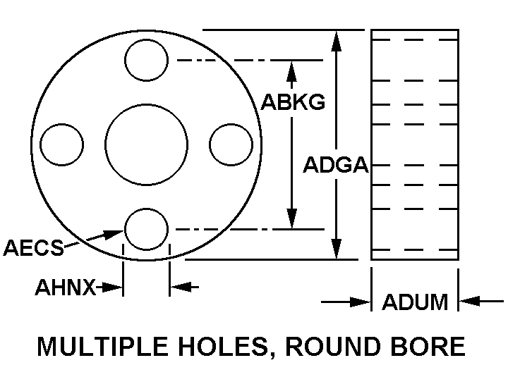 MULTIPLE HOLES, ROUND BORE style nsn 3010-00-959-7709