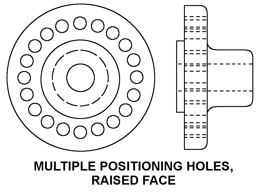 MULTIPLE POSITIONING HOLES, RAISED FACE style nsn 3010-00-294-7517