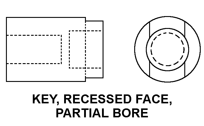 KEY, RECESSED FACE, PARTIAL BORE style nsn 3010-00-688-9893