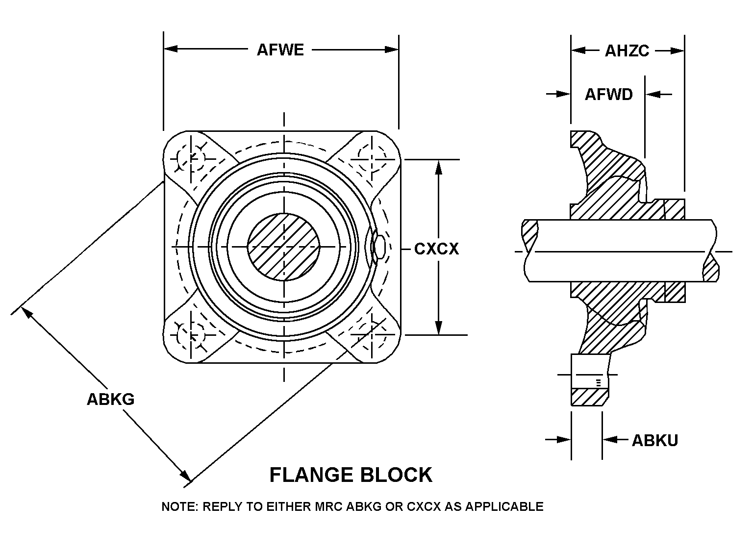 FLANGE BLOCK style nsn 3130-01-190-3556