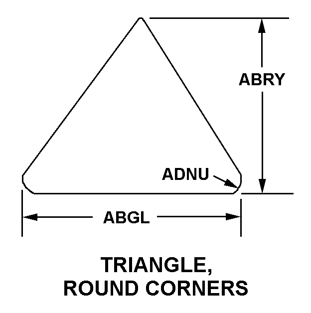 TRIANGLE, ROUND CORNERS style nsn 3110-01-206-9890