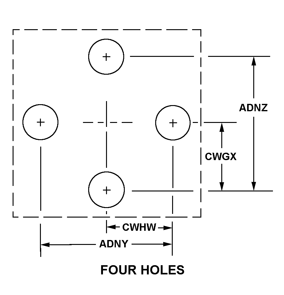 FOUR HOLES style nsn 3110-01-178-5509