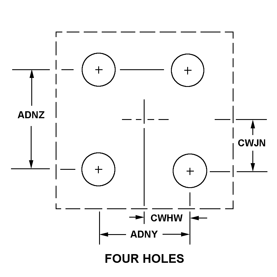 FOUR HOLES style nsn 3110-01-240-1344