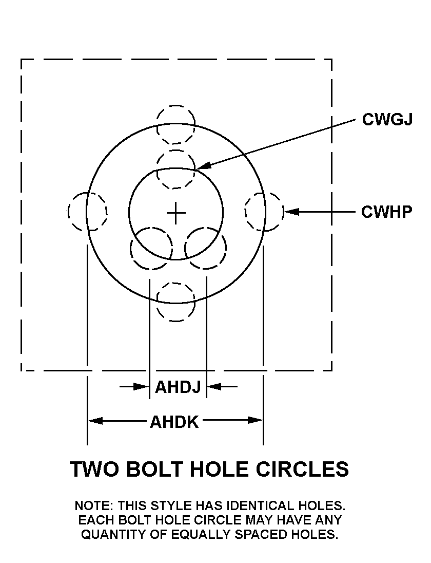 TWO BOLT HOLES CIRCLES style nsn 3110-01-210-4003