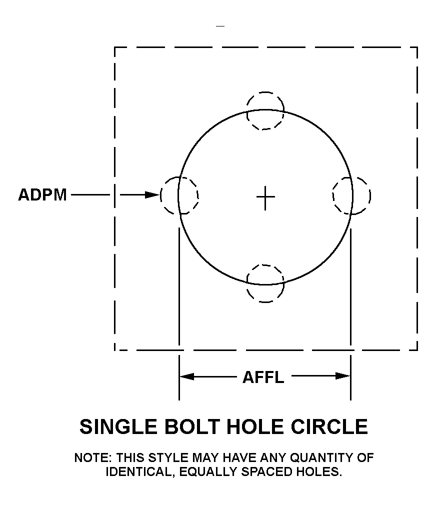 SINGLE BOLT HOLE CIRCLE style nsn 3110-00-001-9743
