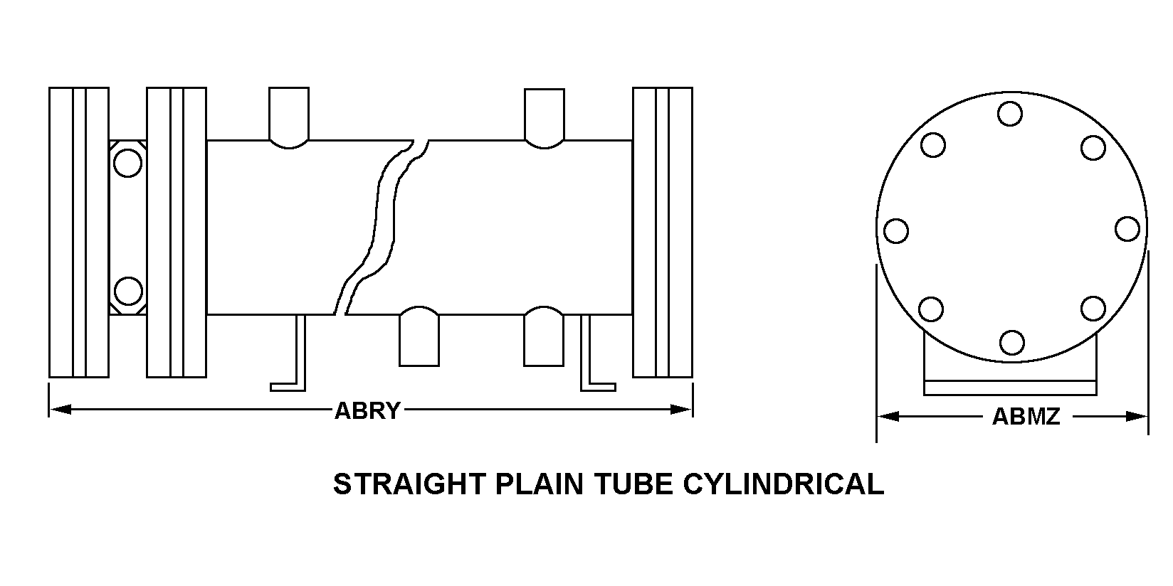STRAIGHT PLAIN TUBE CYLINDRICAL style nsn 4420-01-199-5643