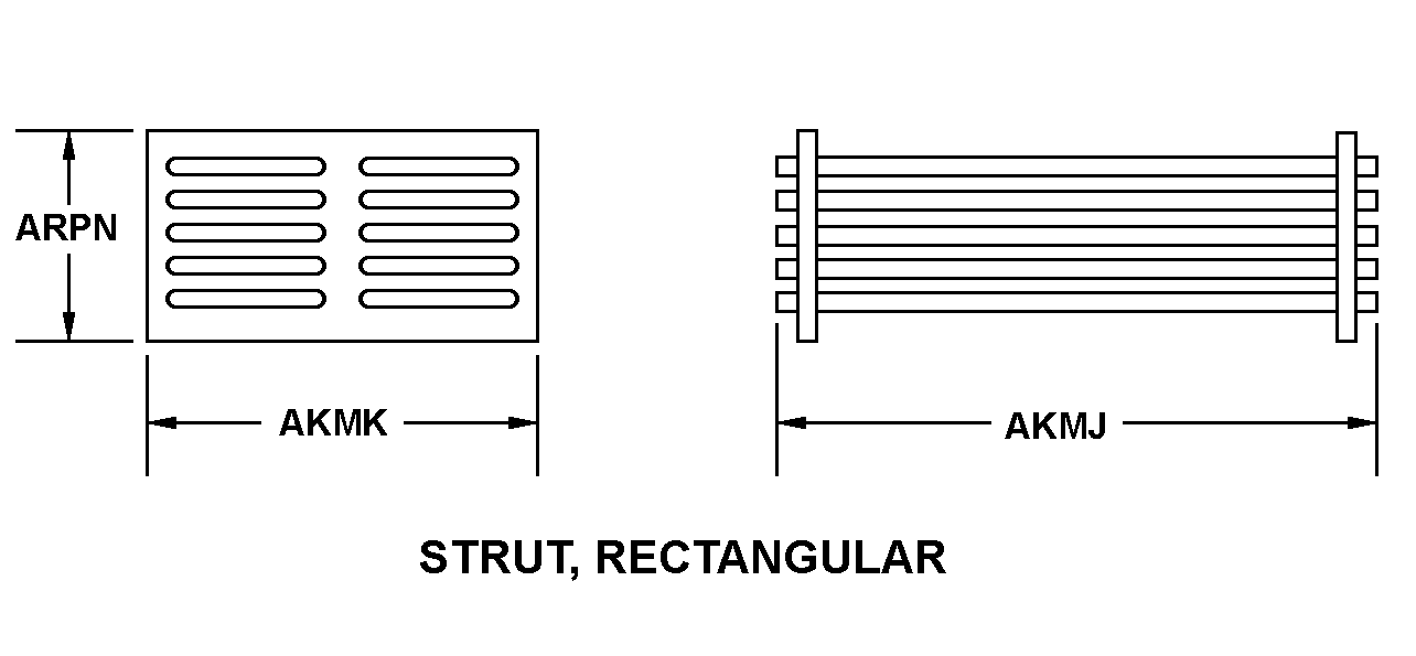 STRUT, RECTANGULAR style nsn 4420-00-132-5192