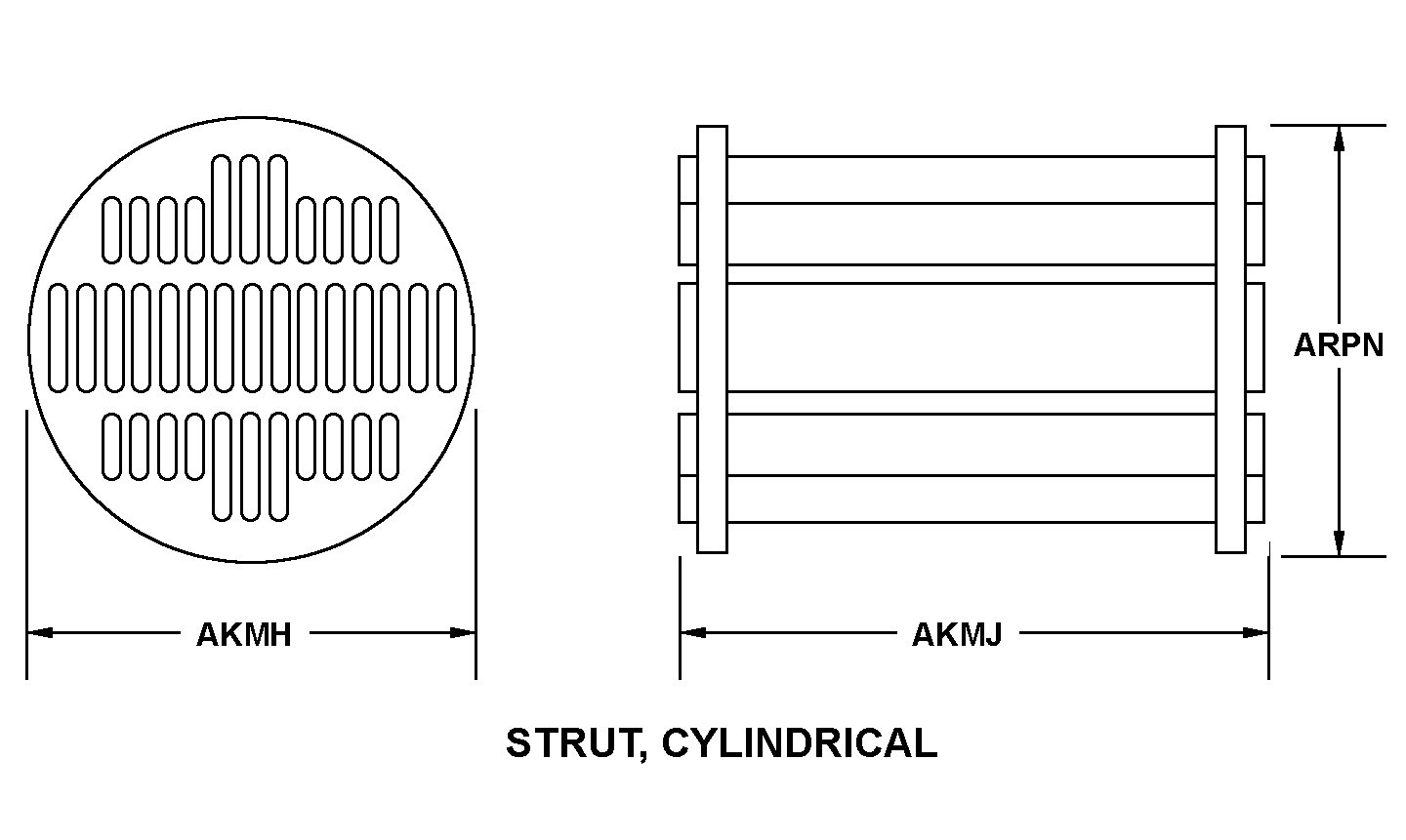 STRUT, CYLINDRICAL style nsn 2930-01-333-8287