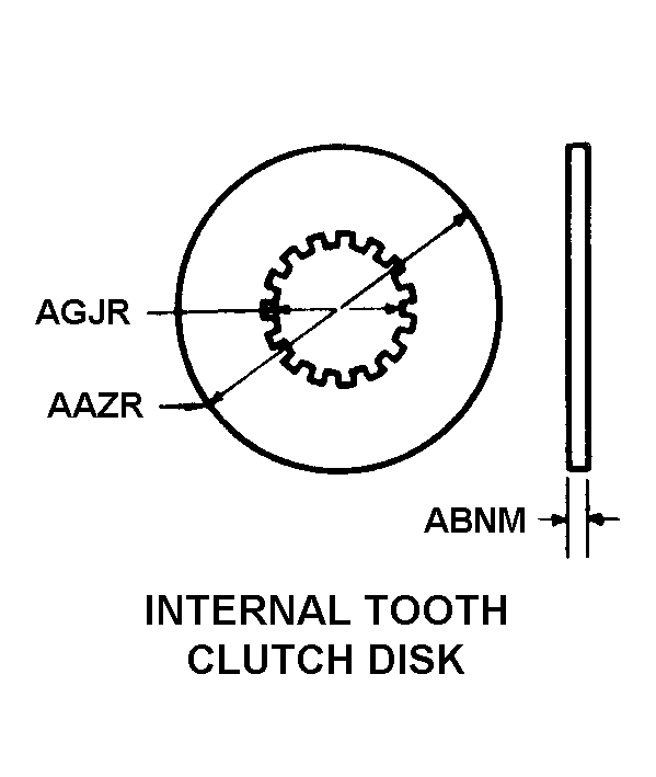 INTERNAL TOOTH CLUTCH DISK style nsn 1630-00-498-3225
