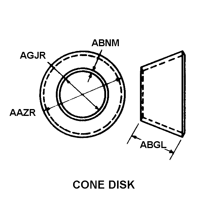 CONE DISK style nsn 3040-00-036-4010
