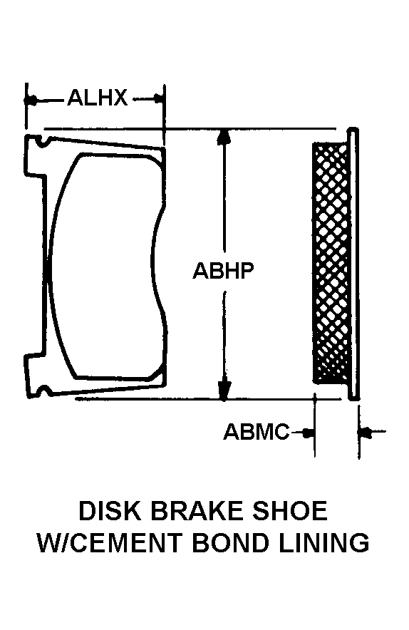 DISK BRAKE SHOE W/CEMENT BOND LINING style nsn 2530-01-617-8494