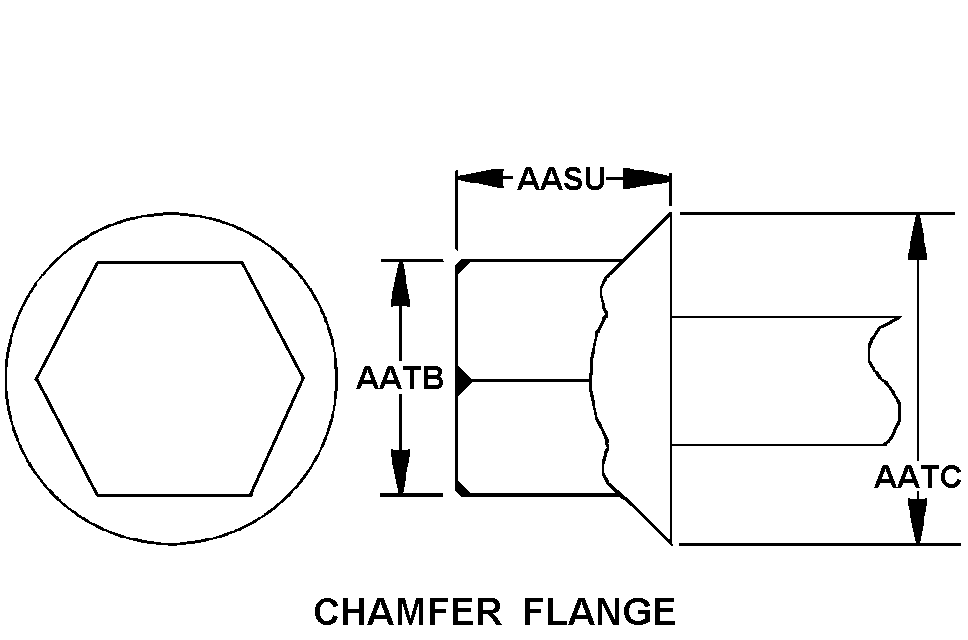 CHAMFER FLANGE style nsn 5305-01-644-4453