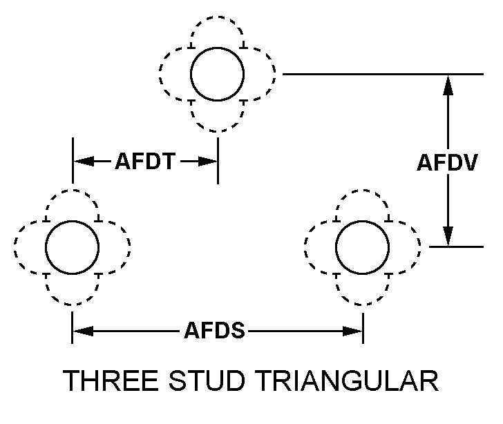 THREE STUD TRIANGULAR style nsn 2590-00-119-4257