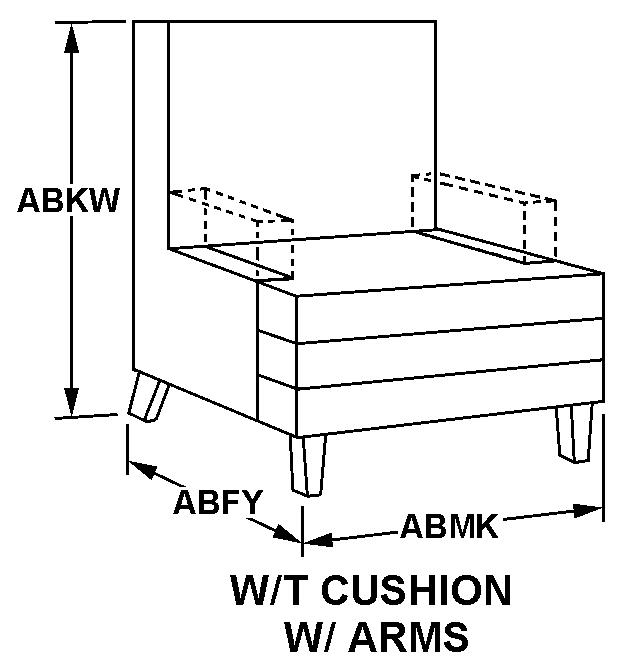 W/T CUSHION W/ARMS style nsn 7110-01-136-2022