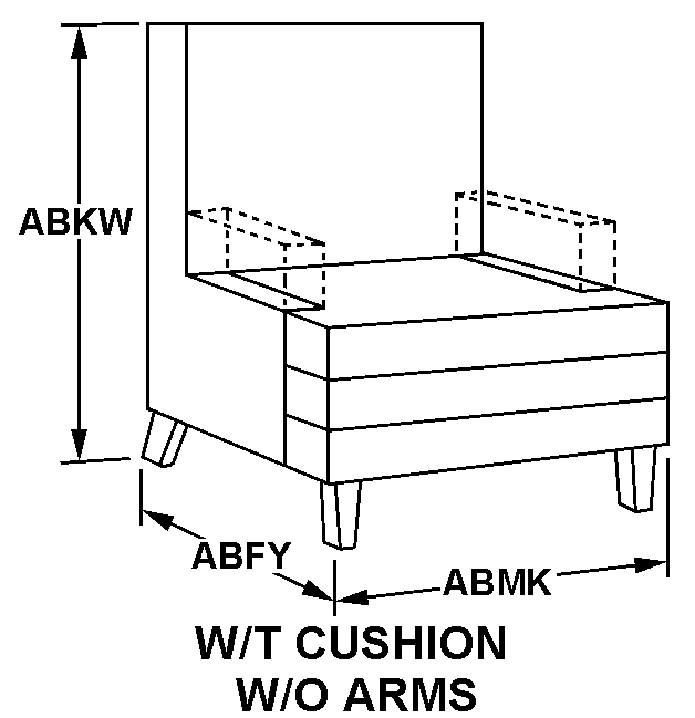 W/T CUSHION W/O ARMS style nsn 7105-01-030-1978
