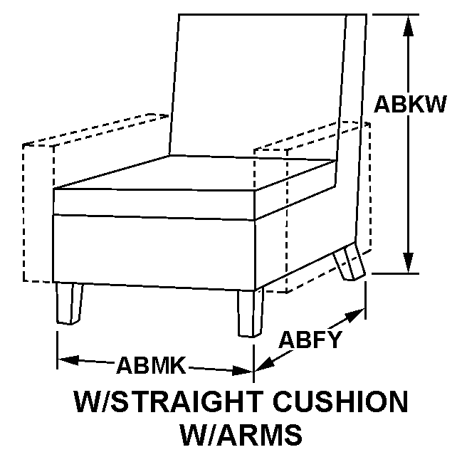 W/STRAIGHT CUSHION W/ARMS style nsn 7110-01-377-8014