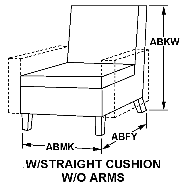 W/STRAIGHT CUSHION W/O ARMS style nsn 7105-00-687-8837