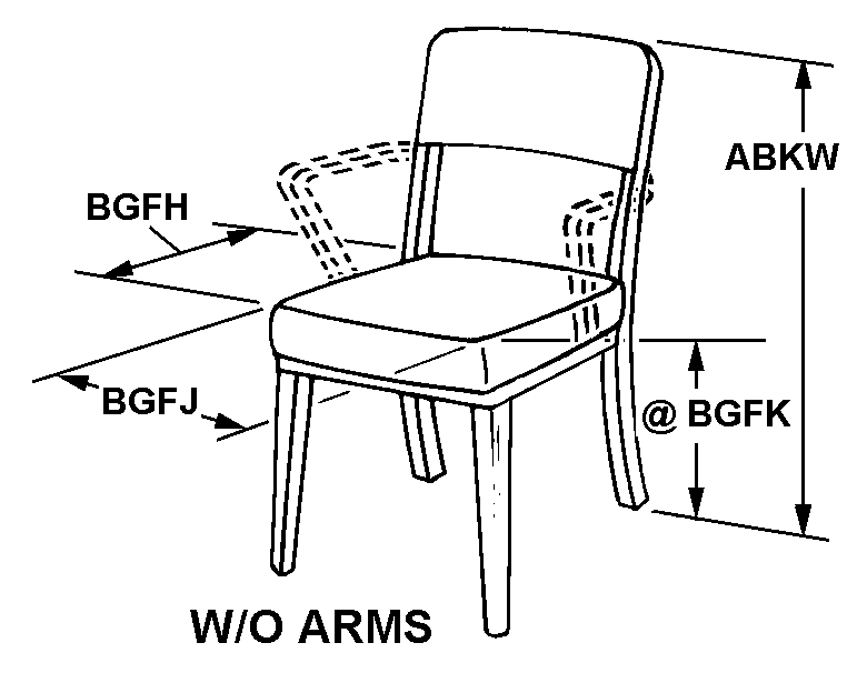 W/O ARMS style nsn 7110-01-188-3986