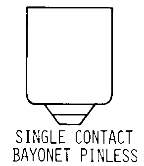 SINGLE CONTACT BAYONET PINLESS style nsn 6240-01-364-2080